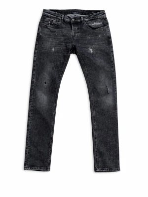Dondup jeans - Snygga svarta skinny jeans med slitna detaljer och hål på benen. Jeansen har klassisk femficksdesign, knapp och dragkedja i gylfen. Materialet är jeans i bomullsmix och passformen är tight hela vägen ner.