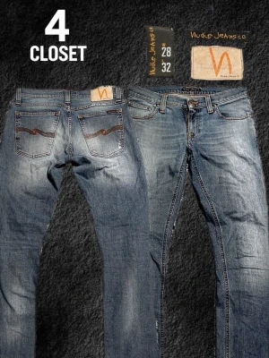 Ljusblå Nudie Jeans 28/32 - Extremt feta blå jeans ifrån Nudie, sjukt skön wash med diskreta slitningar! Skick - Mycket bra✅ Storlek - W28 L32✅ Kontakta mig för frågor och eventuella prisförslag, priset går att diskutera!🤝