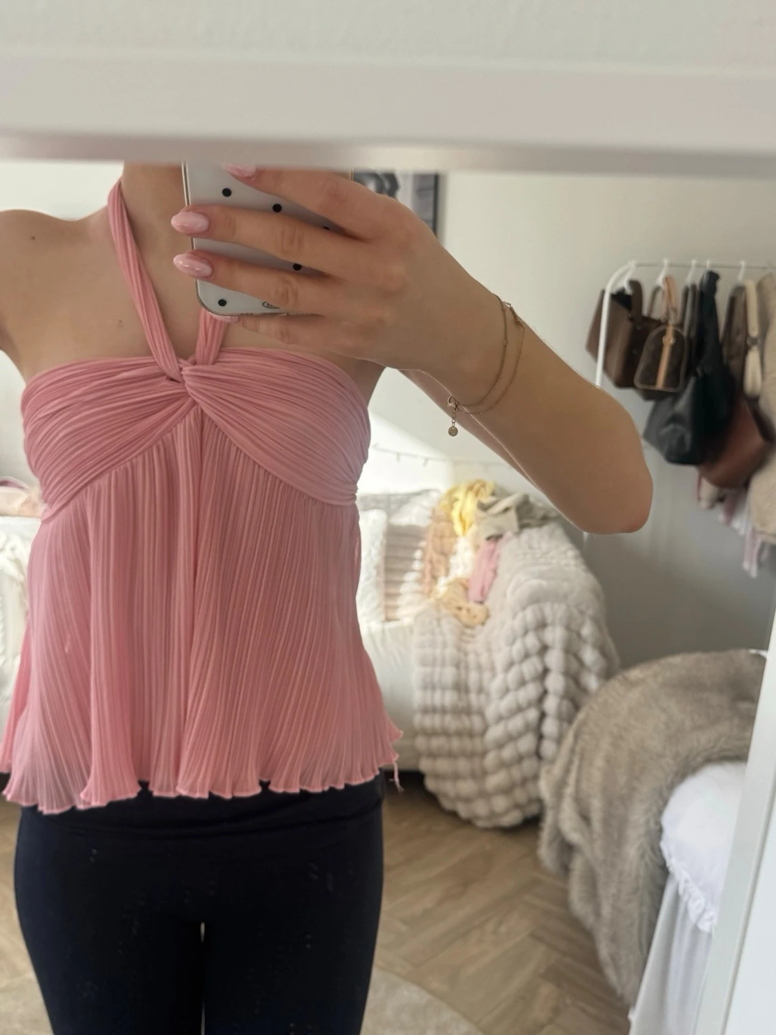 Rosa halterneck topp - 1