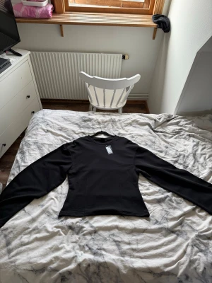 Svart långärmad topp från Lager 157 - Svart långärmad topp från Lager 157 med rund halsringning och figurnära passform. Enkel och stilren design som passar till många olika outfits. Tillverkad i ett mjukt och bekvämt material.               Långa utsvängda armar 