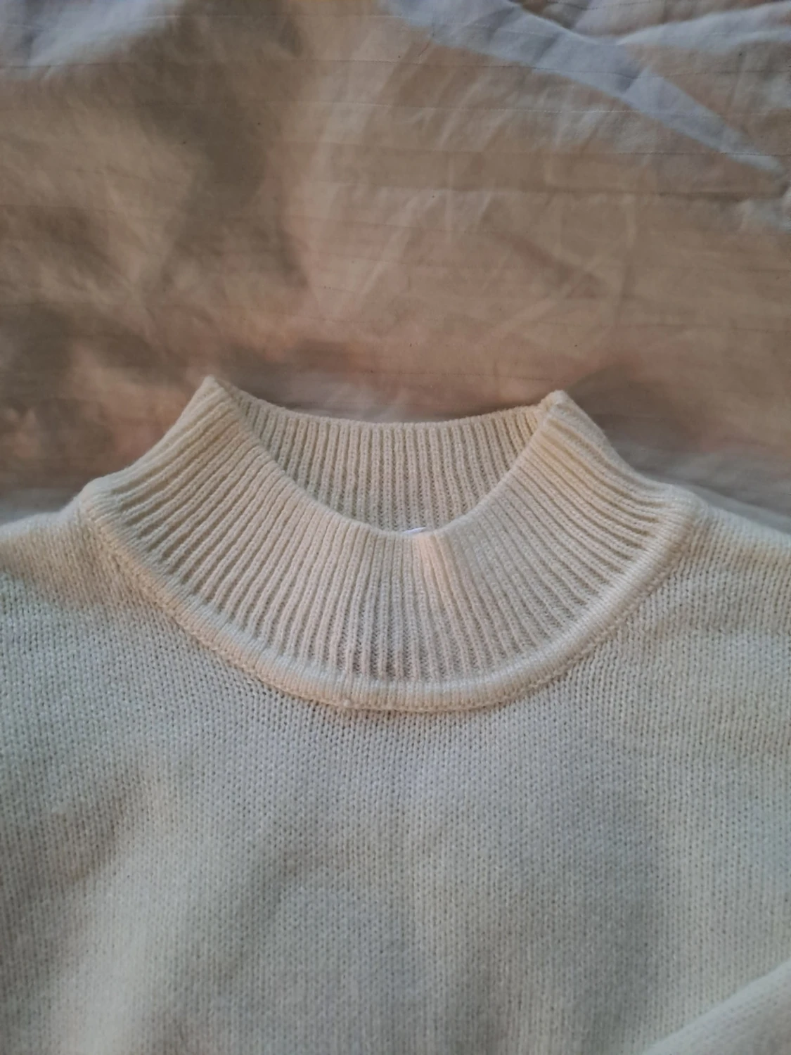 Vit stickad tröja H&M S - 2