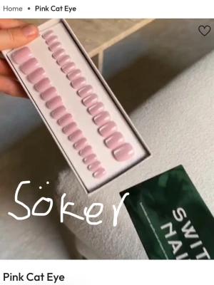 Pink Cat Eye press-on naglar - Söker ett set press-on naglar från Switch Nails i Extra Short (XS) Square, oanvända. Kan betala upp till 150-180kr