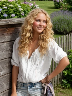 Romantisk luftig vit blus med vida ärmar och broderier. Strlk: 34 / XS-SMALL. Vintage look. Felfri. - Romantisk luftig vit blus med vida ärmar och broderier. Knytband i midjan. Strlk: 34 / XS-SMALL. Vintage look/begagnad. Felfri. Modellen visar ungefär hur den ser ut på.