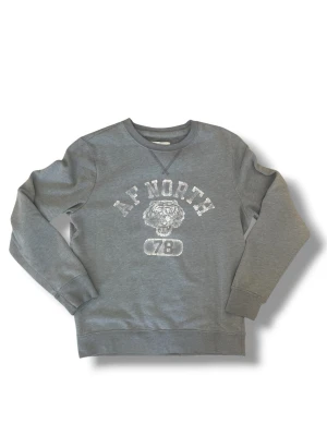 Abercrombie & Fitch collagetröja - Säljer en grå Abercrombie & Fitch collagetröja, bra skick.  Mått: Längd: 63 cm Axelbredd: 42 cm  Skriv vid vidare funderingar