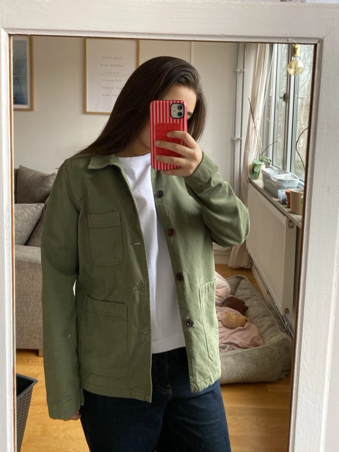 Grön overshirt med fickor - 1