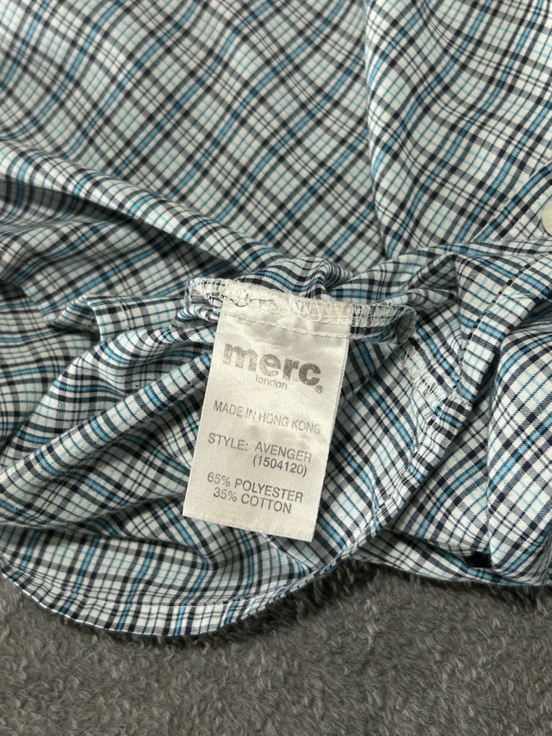 Merc London Shirt – Blue Check – Short Sleeve – Size S - 4