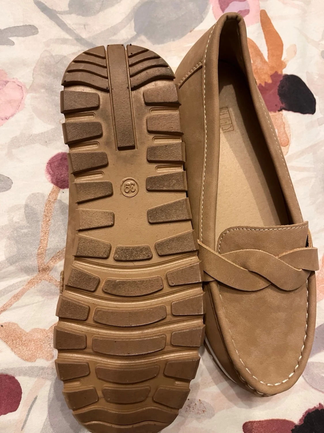 Beige loafers med flätad detalj - 4