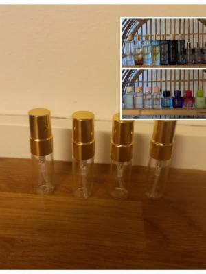 Zara splitpaket 🌸 - 4 stycken 3 ml glasdekanter med spray✨️.Välj bland dofterna som finns på listor bland bilderna 