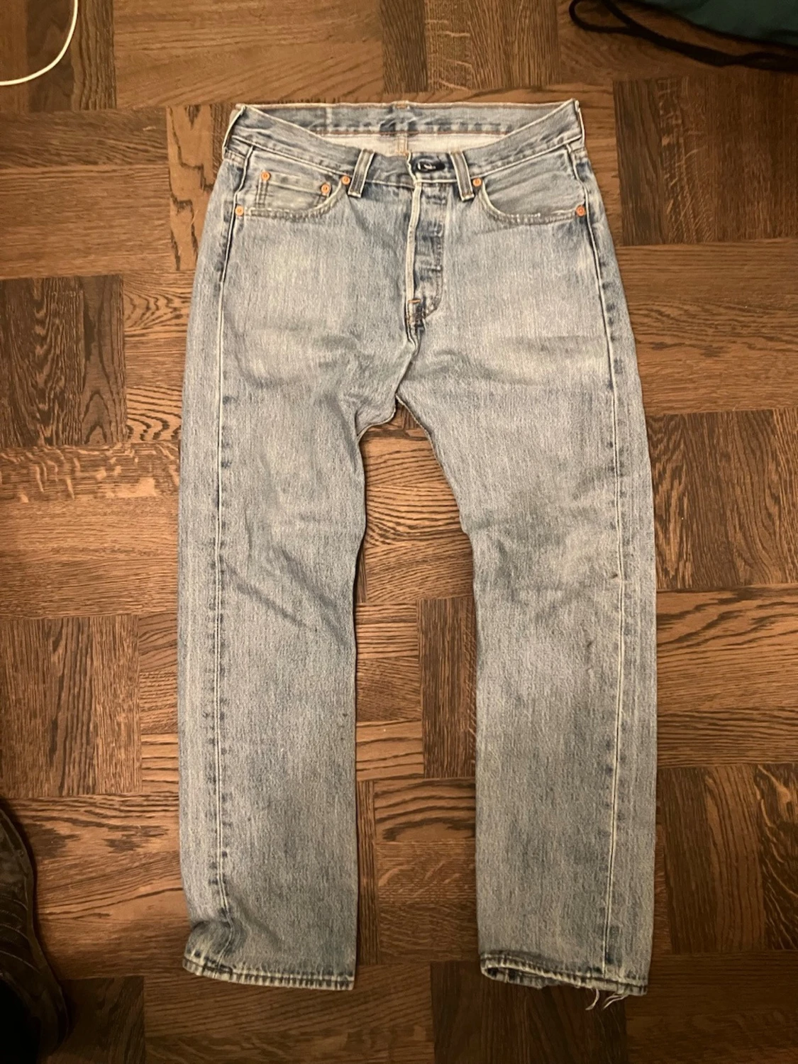 Levi's ljusblå raka jeans 501