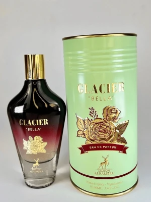 Glacier Bella Eau de Parfum 100ml - Glacier Bella Eau de Parfum från Maison Alhambra. Inspirerad av den kända La Belle av JPG. Endast testad några gånger, inte min typ av doft. OBS korken på parfymflaskan är borttappat, så den kommer utan kork. 