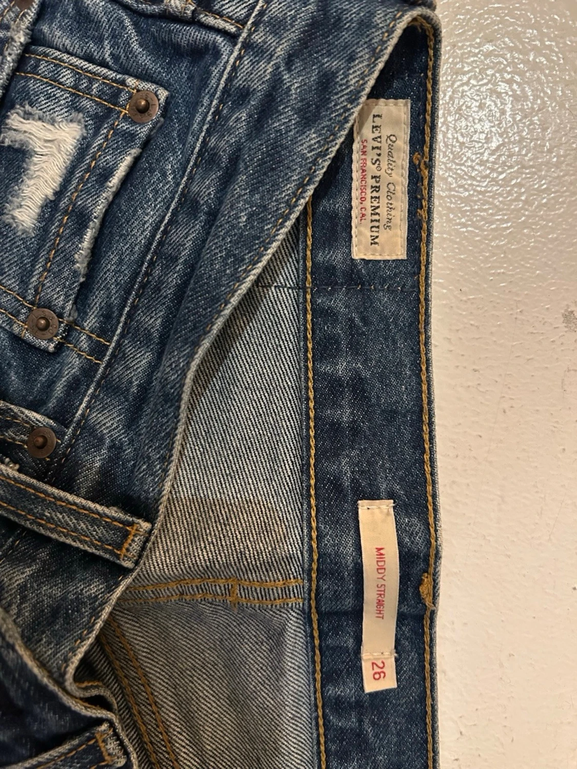 Mörkblå Levi’s Middy Straight jeans - 1