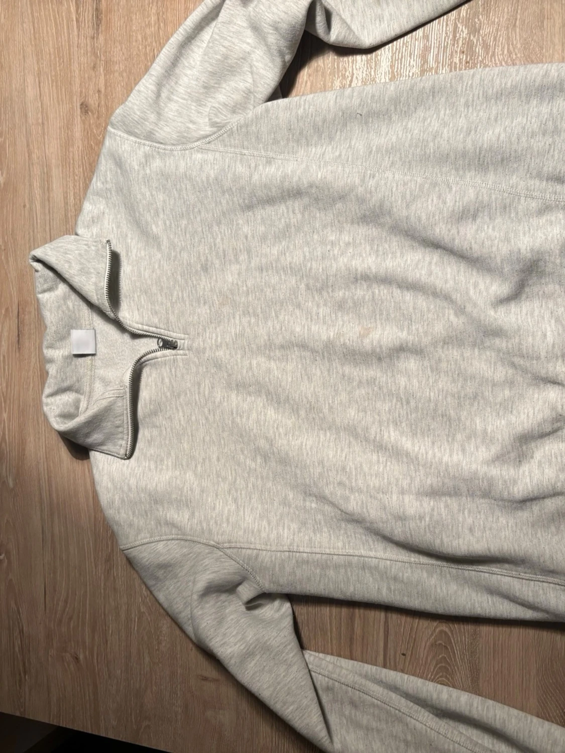 Ljusgrå halvzip sweatshirt - 4