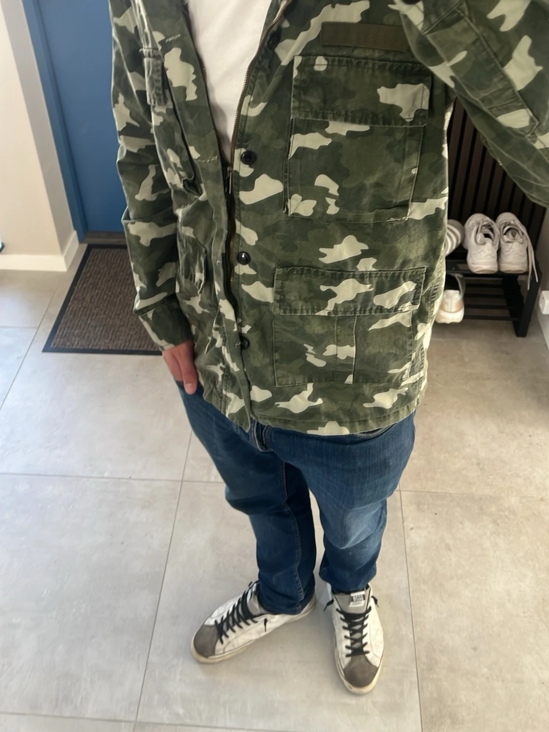 Grön camo overshirt med fickor - 1
