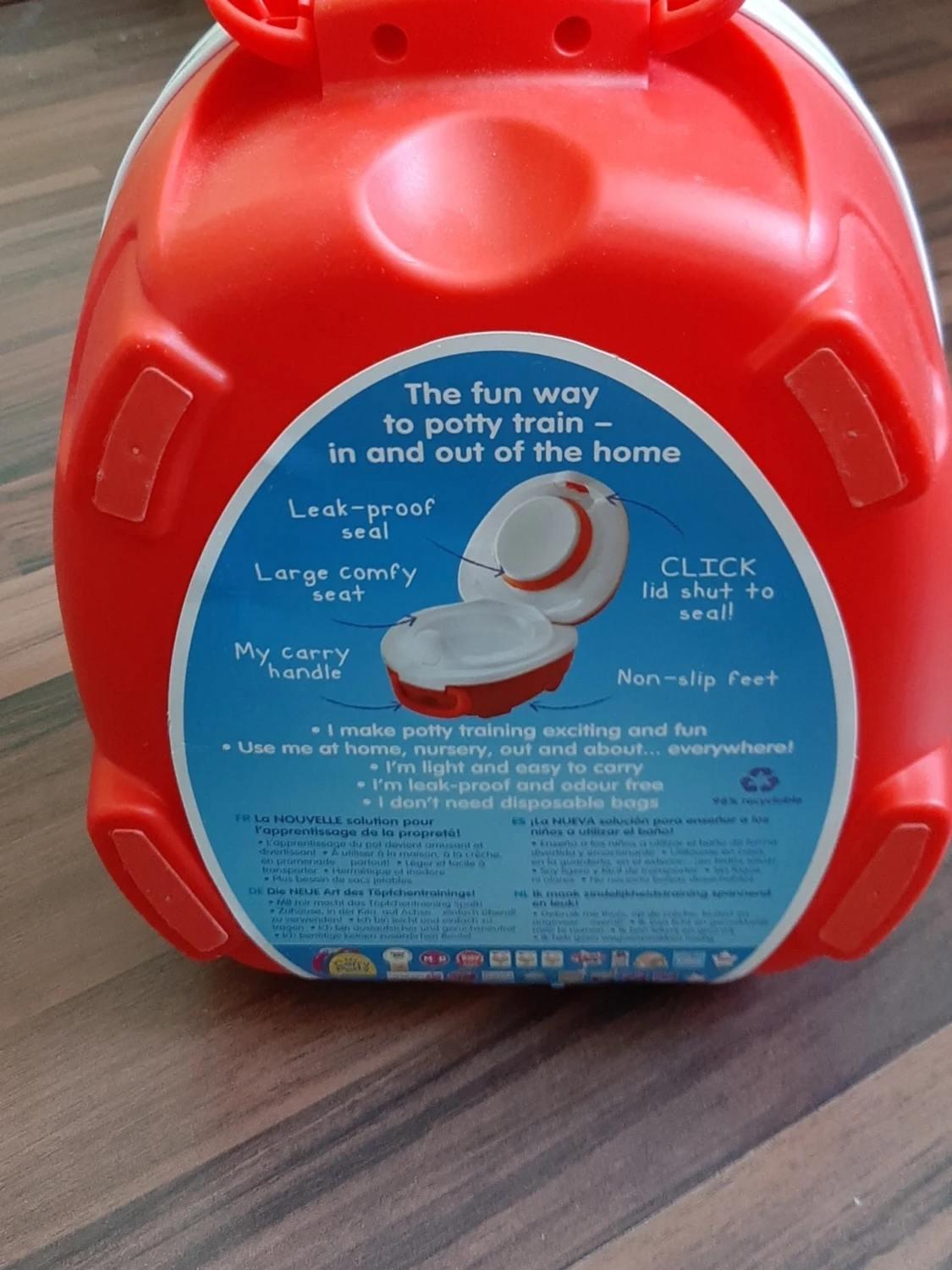 Helt ny potta. Röd My Carry Potty med rävmotiv - 3