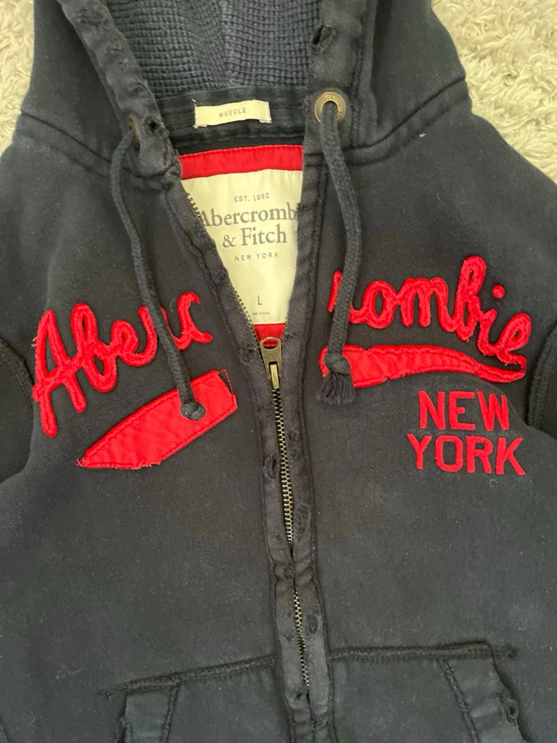 Mörkblå hoodie Abercrombie & Fitch - 1