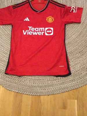 Manchester United Rashford matchtröja - Säljer en röd Manchester United matchtröja från Adidas med Rashford och nummer 10 på ryggen. Tröjan har svarta detaljer, klubbmärke på bröstet och TeamViewer som sponsortryck. Tillverkad i lätt och ventilerande material, perfekt för fotbollsträning eller match. Och den är signerad av marcus rashford men säljer den för billigt för att jag behöver inte sånt längre