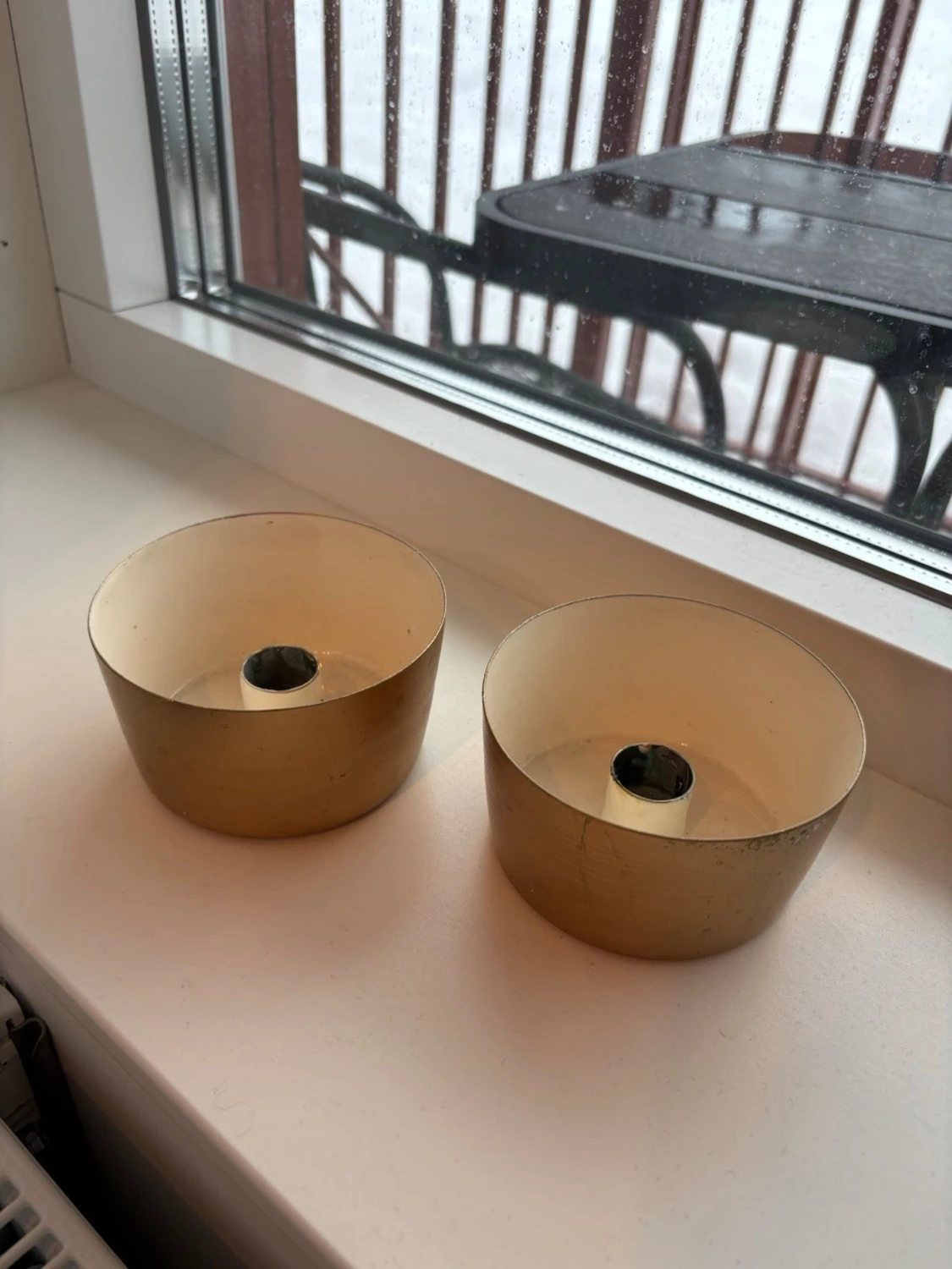 Guldiga metall-ljushållare, 2-pack - 2