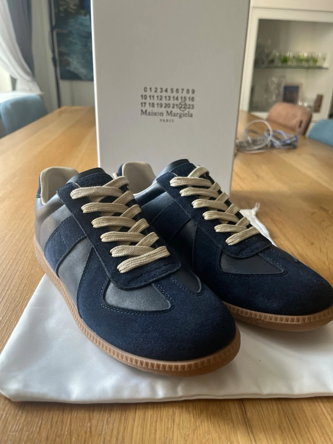 Maison Margiela blå sneakers