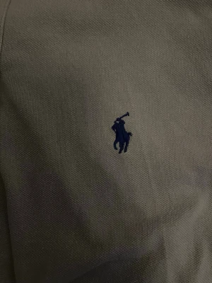 Grå pikétröja från Polo Ralph Lauren - Snygg grå pikétröja i storlek S från Polo Ralph Lauren i custom fit. Klassisk design med broderad logga på bröstet. Skjortan är tillverkad i bomull och passar perfekt för en stilren look.