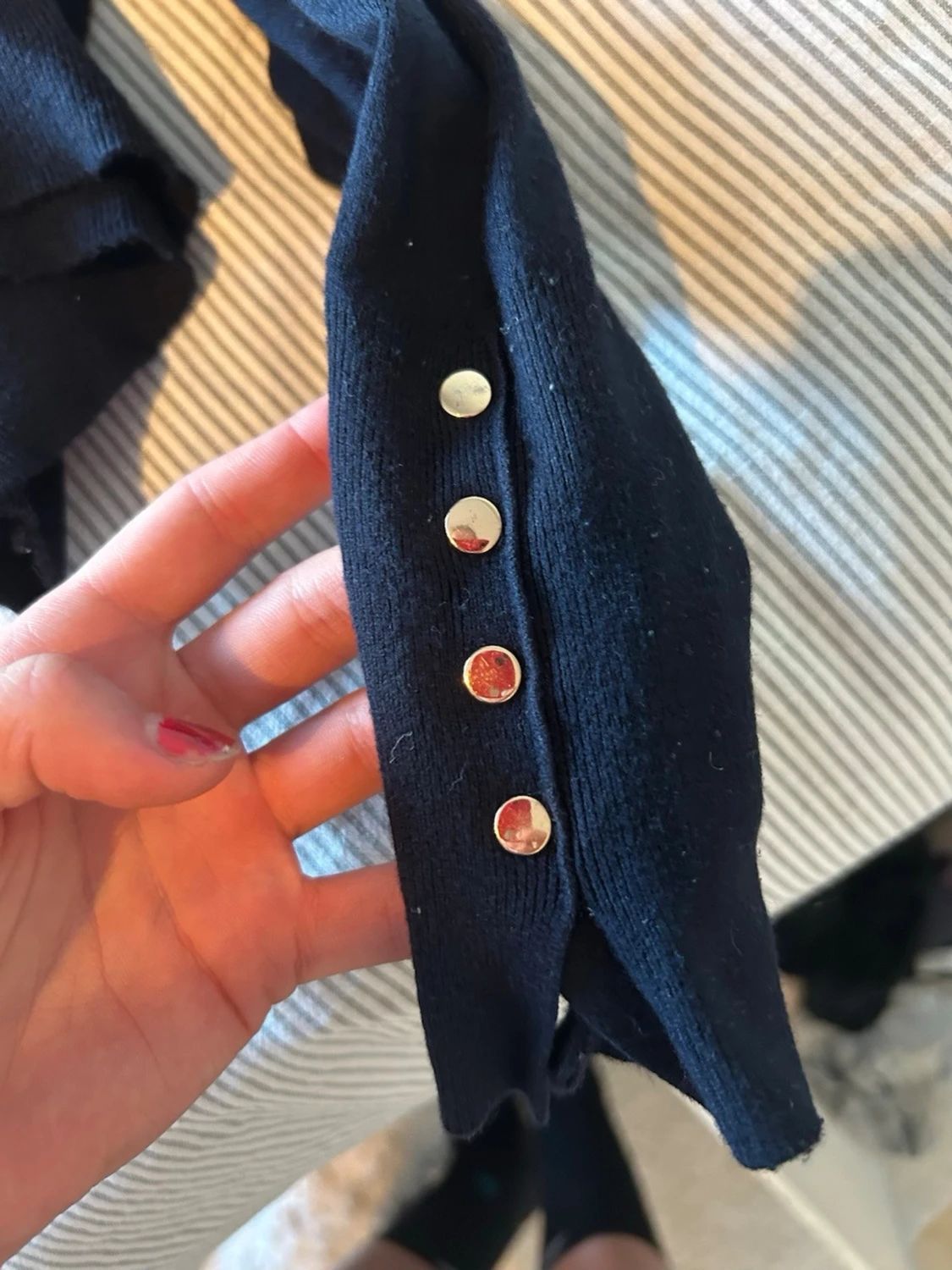 Marinblå stickad tröja från Zara - 3