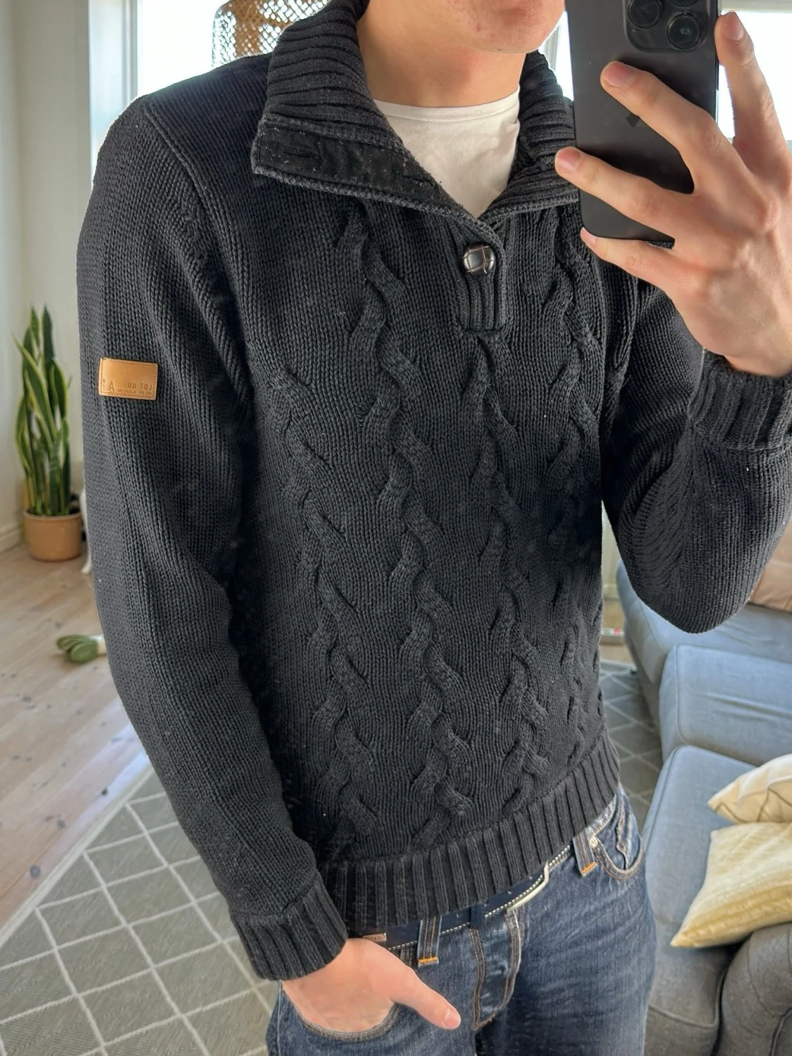 Cardigan svart stickad  - 1