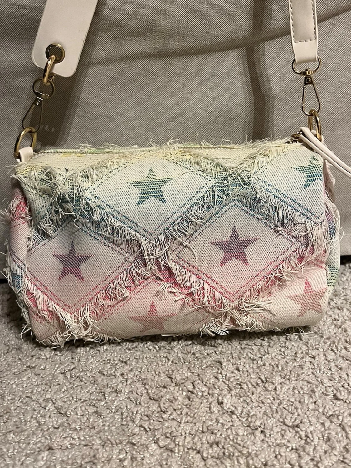 Pastellfärgad stjärnmönstrad handväska - 2