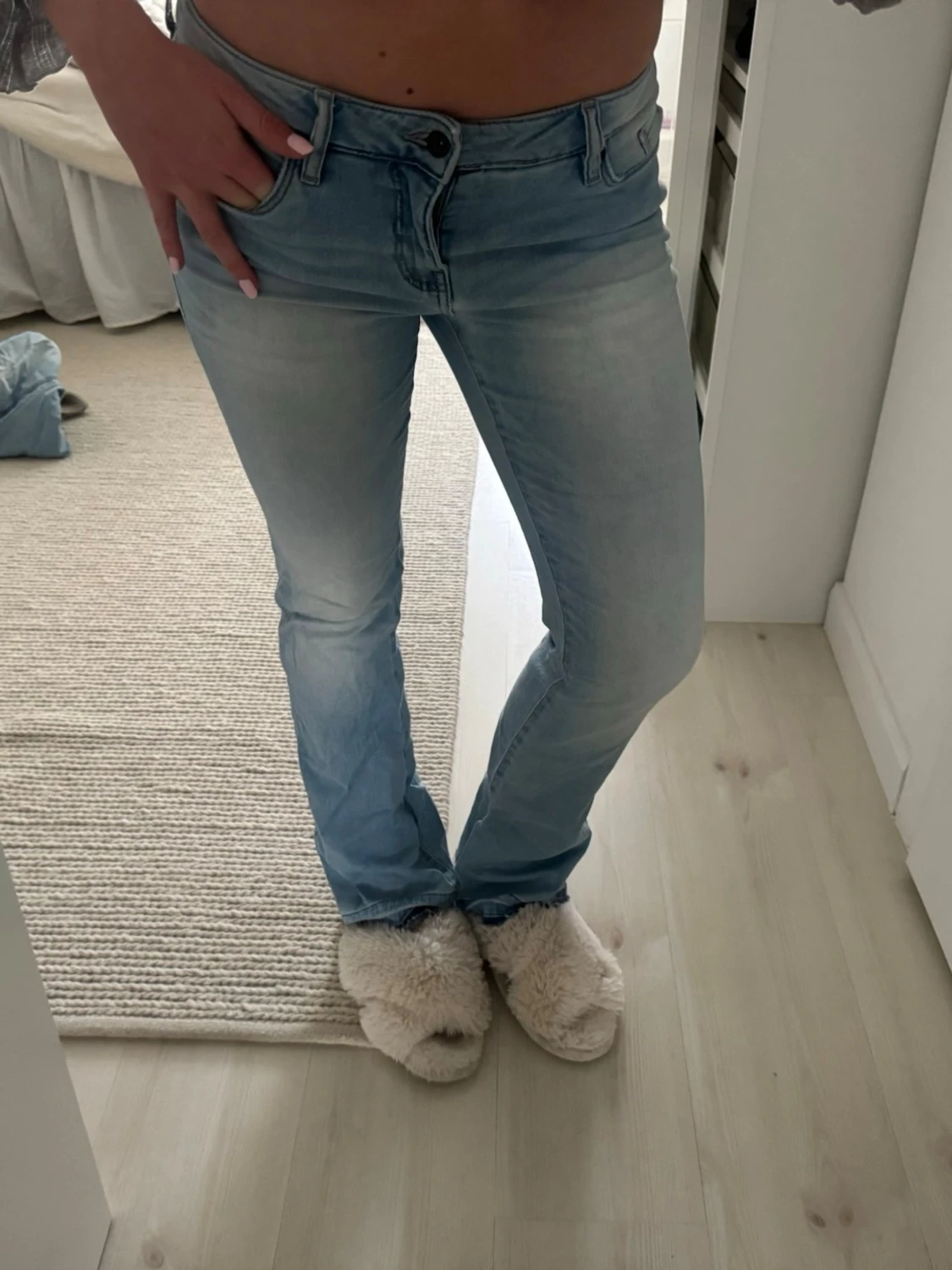 Ljusblå bootcut jeans - 3