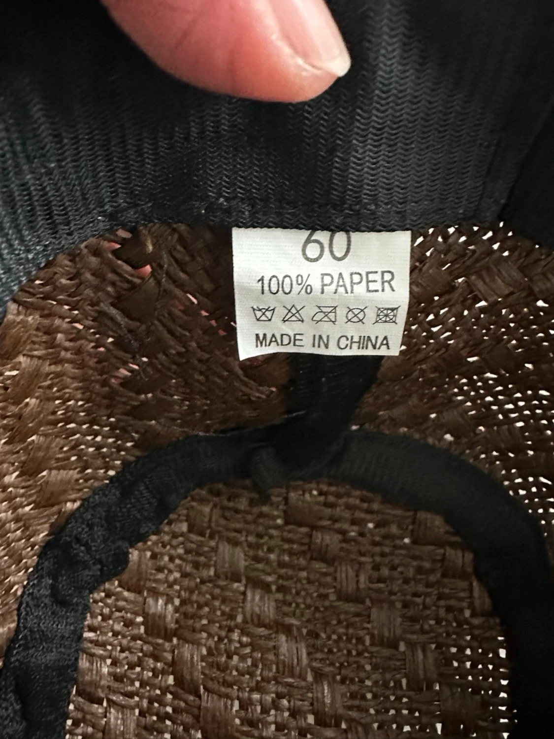 Brun stråhatt med svart band - 5