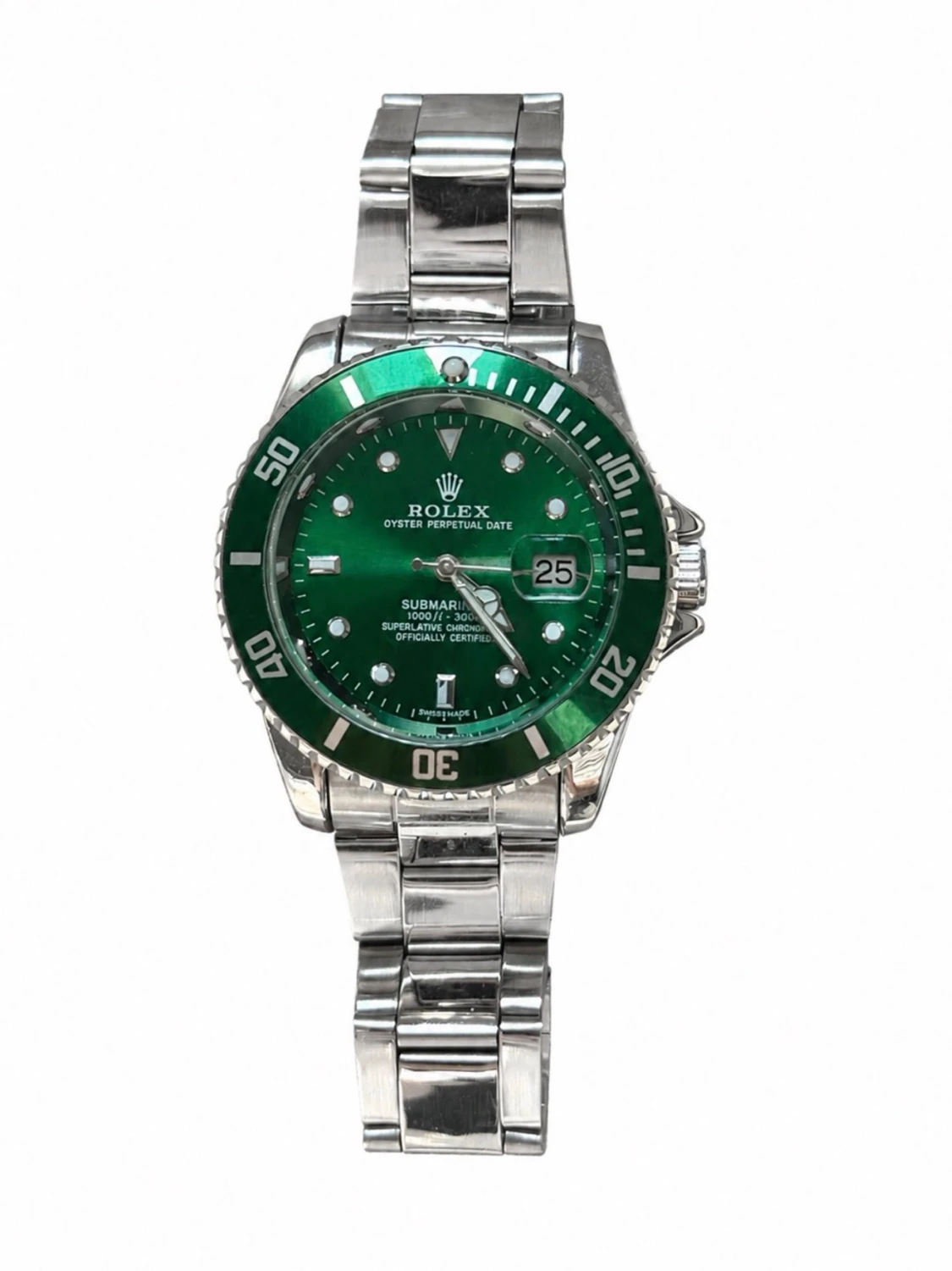 Rolle Submariner grön/silver klocka