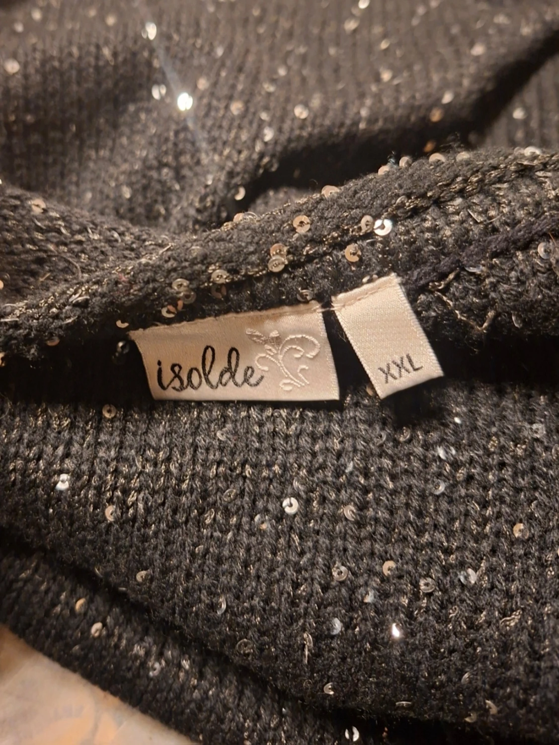 Svart stickad tröja med paljetter - 3