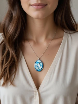 Halsband varg, zinklegering - Halsband varg, zinklegering. Inkl kedja. Glasöverdrag. Med kedja. Berlock 1,77 cm hög. Bredd 3 cm.