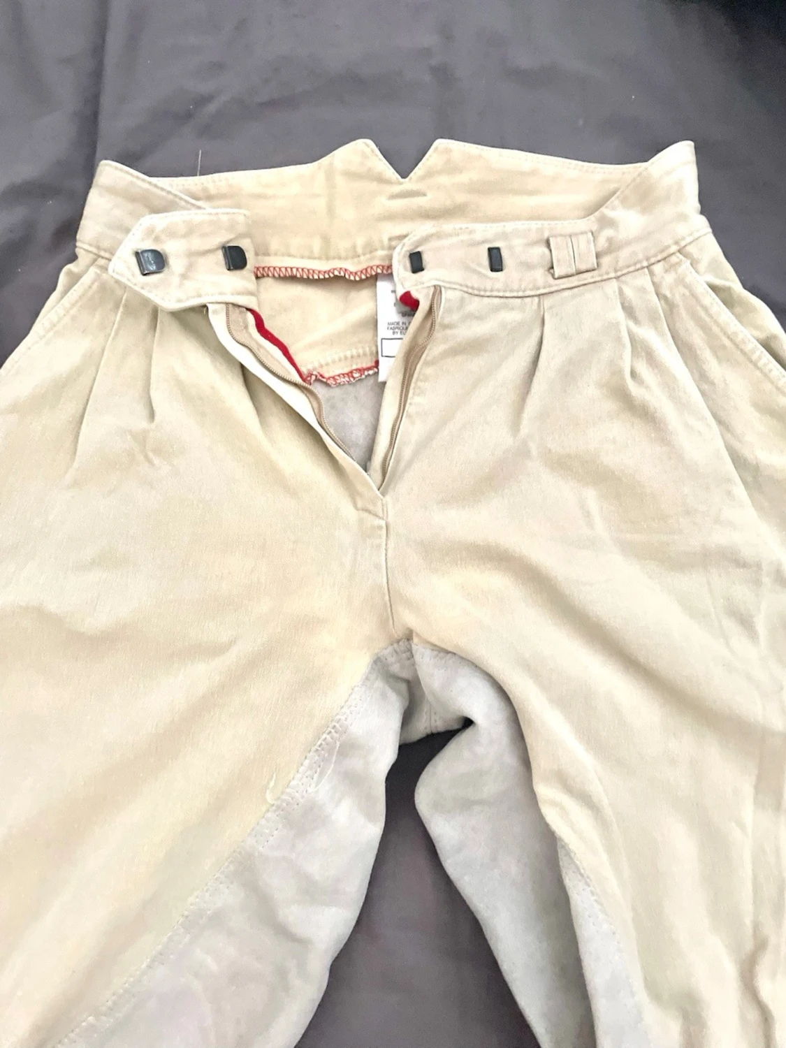 Beige ridbyxor med förstärkning - 1