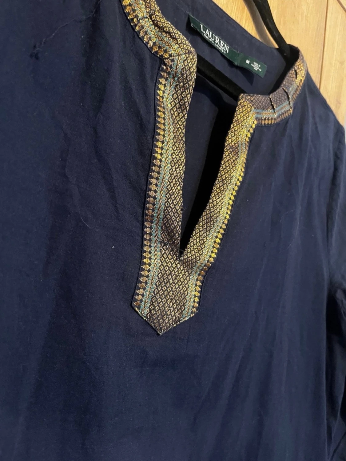 Mörkblå blus med gulddetaljer Ralph Lauren - 3