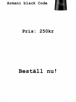 Armani Code herrparfym svart flaska - Herrparfym, kommer i en vanlig flaska, inspirerat av Armani black Code.