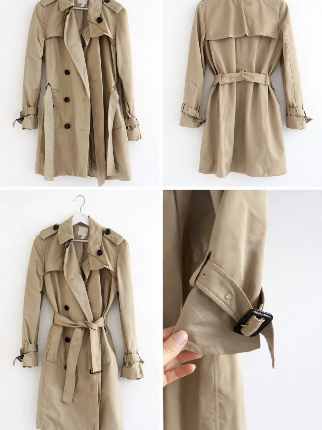 Beige trenchcoat med bälte