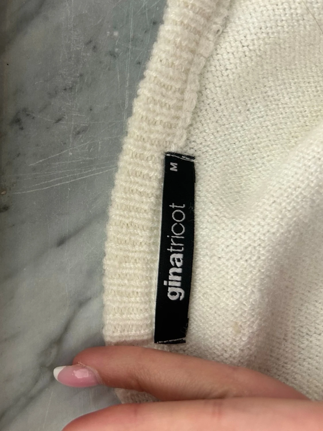 Vit ribbad kofta med knappar - 3