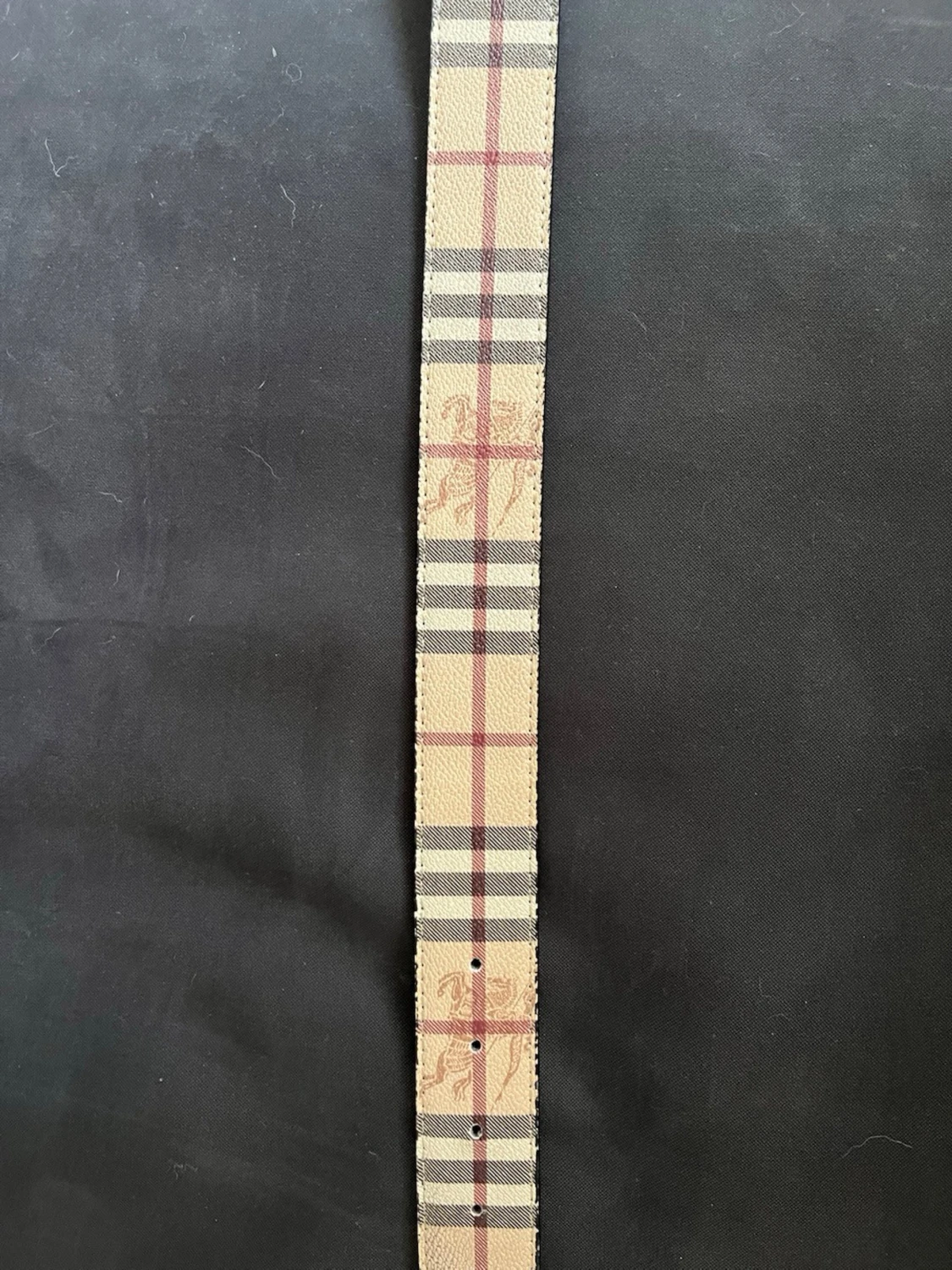 Beige rutigt Burberry-bälte - 2