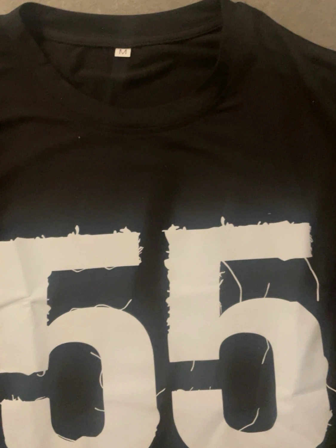 Svart långärmad t-shirt med tryck - 1