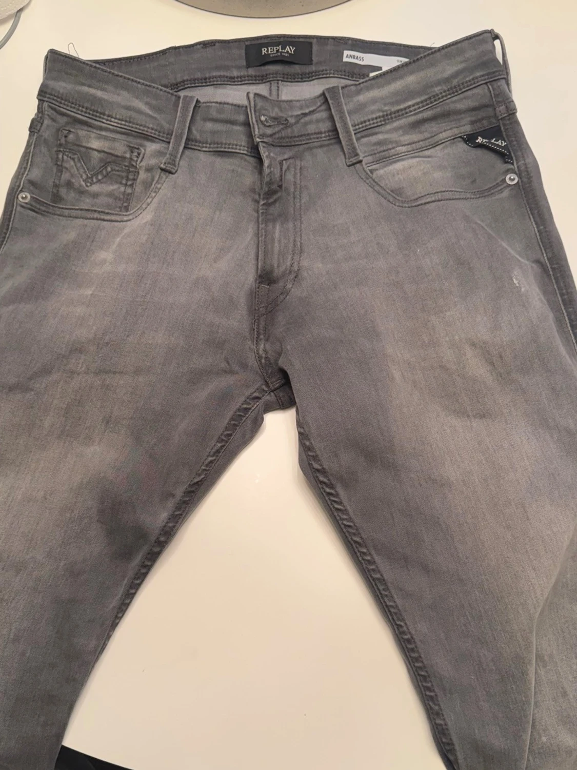 Gråa Anbass slim fit jeans - 2