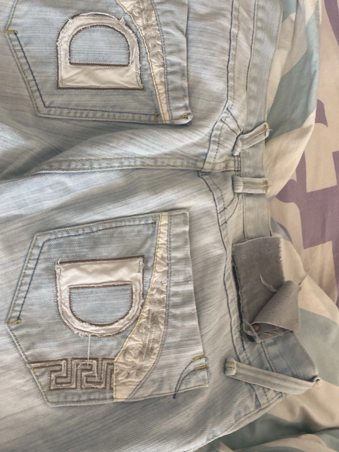 Ljusblå raka jeans med nitar,DG =Dolcer &Gabbana - 5