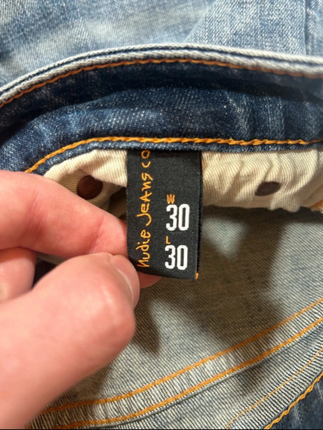 Blå Spodnie Skinny Lin Nudie Jeans - 6