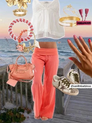 korall byxor low waist  - säljer ett par liknande byxor  🪸🦩