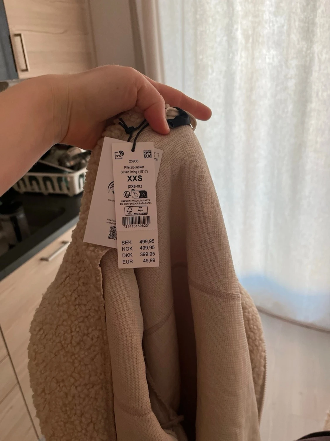 Beige teddyjacka från H&M - 1