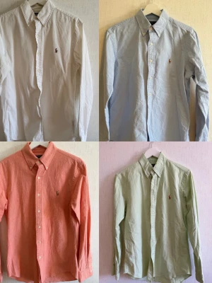 Fyra klassiska skjortor från Ralph Lauren - Säljer 4 stycken Ralph lauren skjortor. Blå i storlek medium (Classic fit) Grön storlek medium (Slim fit) Vit storlek medium (Slim fit) Korall storlek medium (Slim fit)