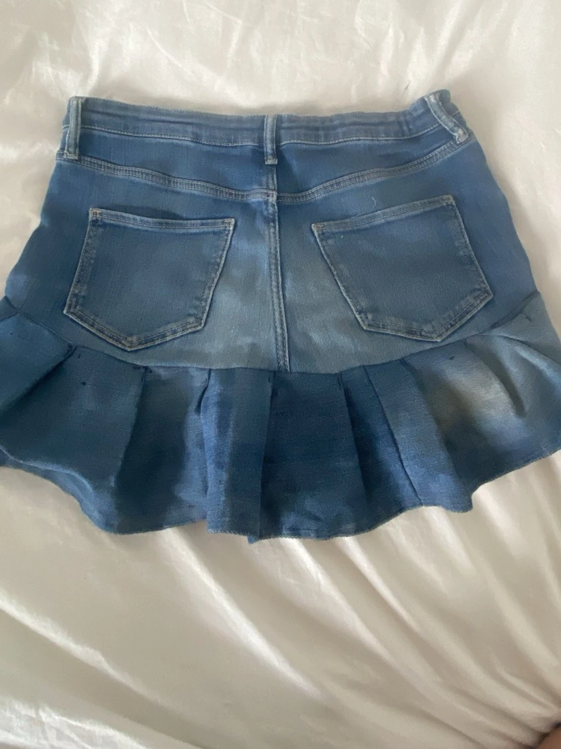 Blå volangkjol i jeans - 1