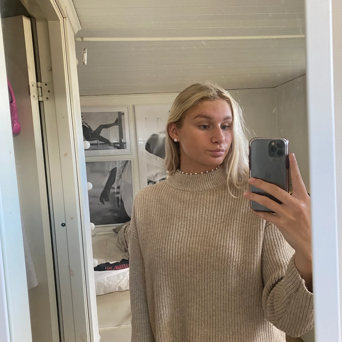 Beige stickad tröja från H&M