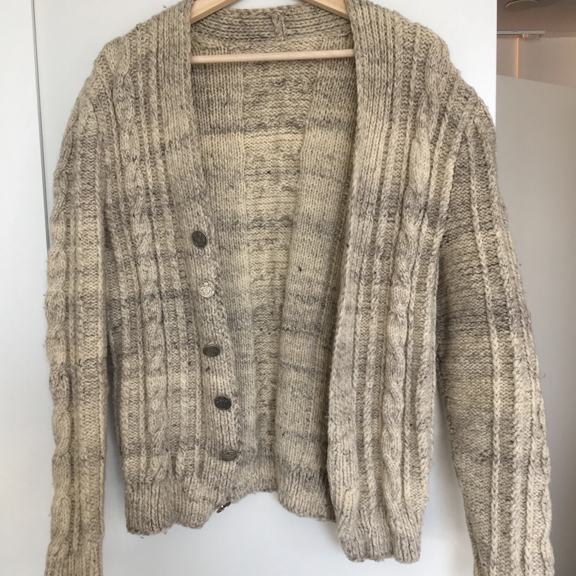 Vintage oversized kofta i ull - 90