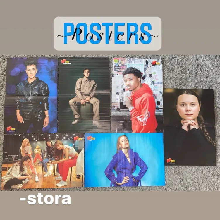 Jag säljer dessa exklusiva posters med artister, djur, karaktärer mm på. Dem stora kostar 20kr st och dem små kostar 10kr st, om man köper flera kan man få extrapris!! ❗️Gorillaz & Greta Thunberg affischern finns ej kvar❗️. Övrigt.