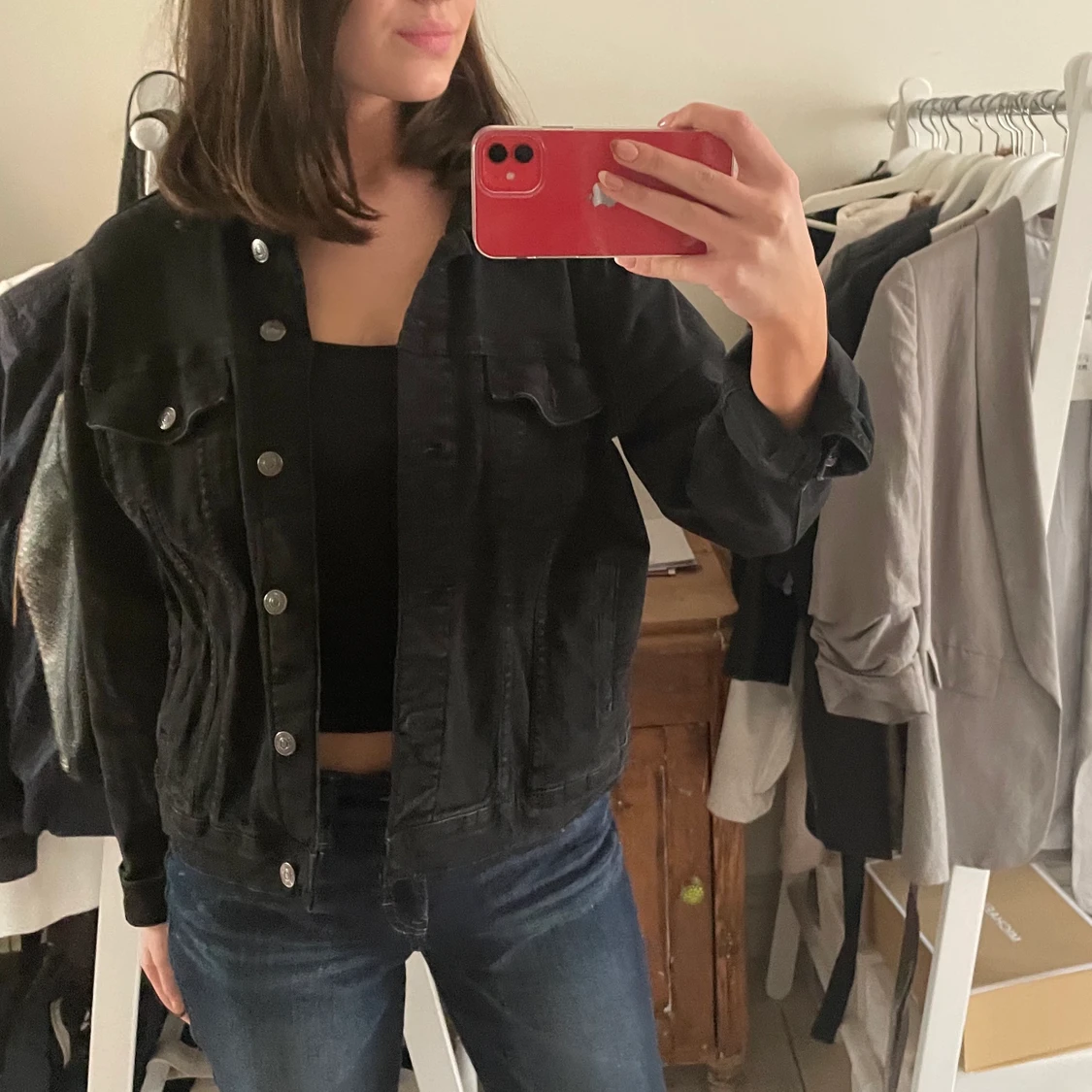 Svart jeans jacka  - 90