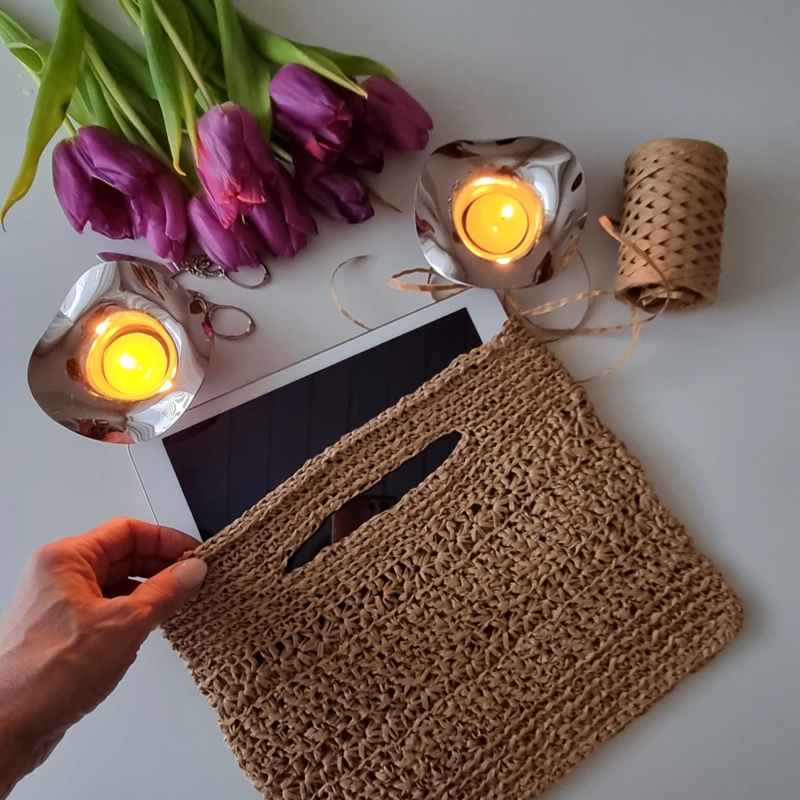 Virkad väska för surfplatta . - 90